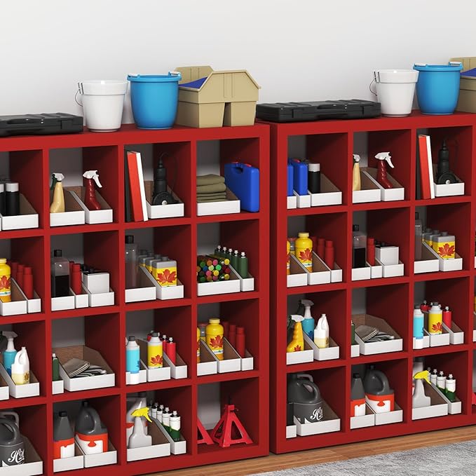 ZBEIVAN Cardboard Storage Bins Boxes 35 Packs 12x4x4.5 Inches, Easy Assembly Pantry Organizer Bins for Shelf, White