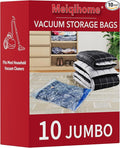 MEIQIHOME Vacuum Storage Bags, Space Saver Sealer Bags,Vacuum seal bags for clothing, Pillows, Comforters, Blankets, Bedding,10 Jumbo