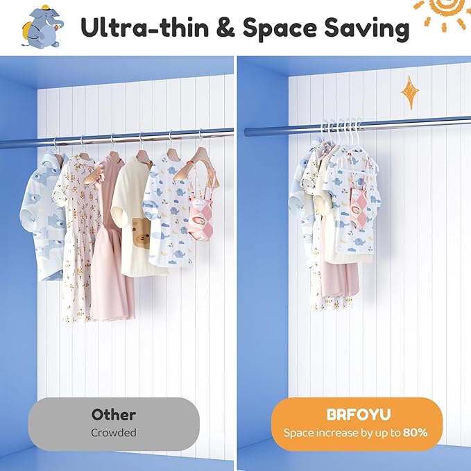 Baby Hangers 50 Pack Non-Slip Kids Plastic Hangers for Closet, Space Saving Toddler Hanger for Infant Clothing, Childrens Hanger for Child, White