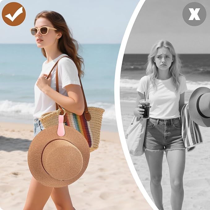 Magnetic Hat Clip 1-Pack - The Pink Hat Clip for Travel on Bag, Magnetic Hat Holder for Bag, and Secure Hat Holder for Travel on Caps & Beach Hats, Vacation Essentials
