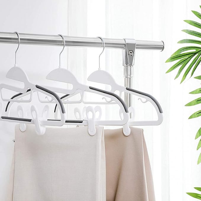 60 Pack Plastic Hanger Clips for Hangers, Multi-Purpose Baby Clothing Clips to Fit Standard Hangers, Finger Clip for Pants Shorts, Socks, Hats, Food Chip Bags, Notes