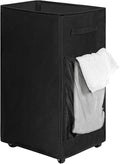Chrislley 90L Rolling Laundry Basket Large Laundry Hamper with Wheels Collapsible Clothes Hamper Rolling Tall Laundry Storage Cart Foldable Clothes Organizer (Black)