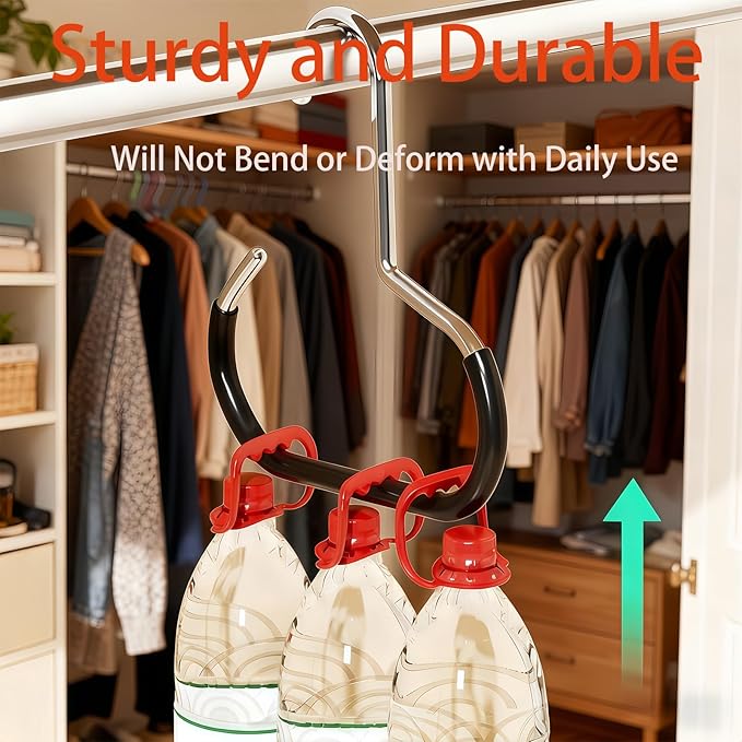 Durable Steel Hangers Maximize Closet Space with Versatile Storage, Hat Organizer Durable Stainless Steel, Durable Steels Hangers for Caps, Ties, Scarves, Clothes (Mixed,10pcs)