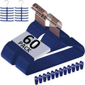 VECELO Premium Velvet Clothes Hangers Suit Heavy Duty (60 Pack)-Non Slip & Space-Saving with 8 Finger Clips & Tie Rack Excellent for Men and Women,Dark Blue