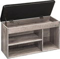 HOOBRO Shoe Storage Bench with Padded Cushion, Entryway Bench with Flip-Open Storage Box and Adjustable Shelf, Shoe Rack with Hidden Compartment, for Entryway, Living Room, Greige BG40HX01