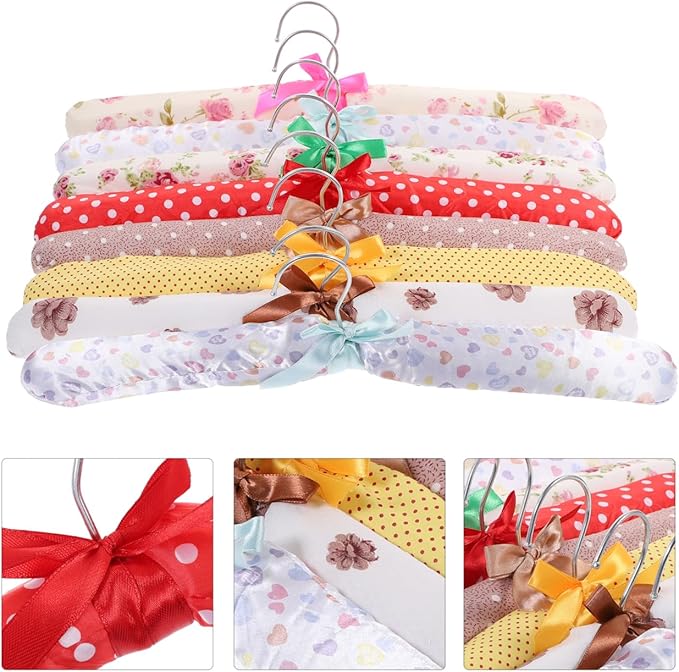 Unomor 10 Pack Cloth Coating Hangers 14.96In Non-Slip Pastoral Floral Clothes Hangers for Jackets Dresses Suits and Laundry Organization