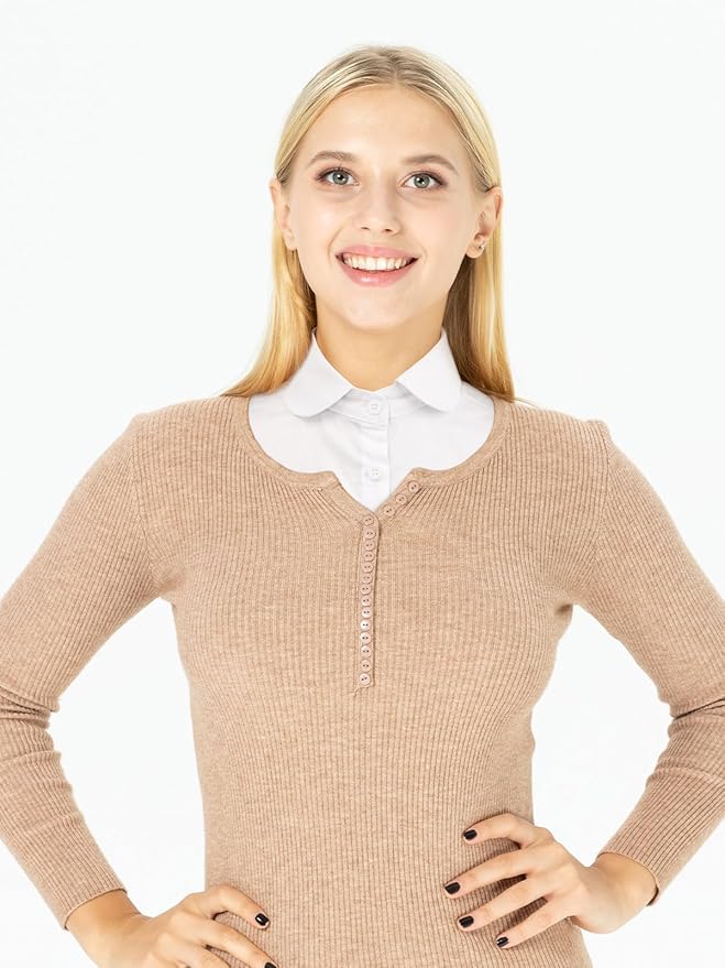 Kalkehay Detachable Dickey Collar Blouse for Women, Fake Half Shirts Faux False Collar for Girls Favors