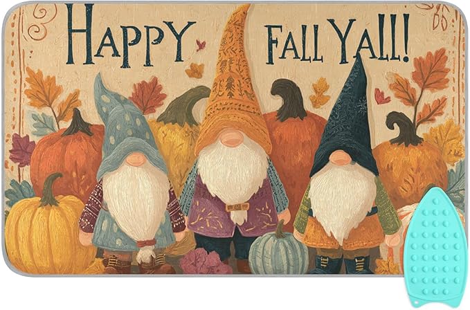 Ironing Mat Pad for Table Portable Travel Iron Blanket Ironing Board Covers Pressing Mat Heat Press Pads 27.6x47.2 Inches Orage Pumpkin Gnomes58