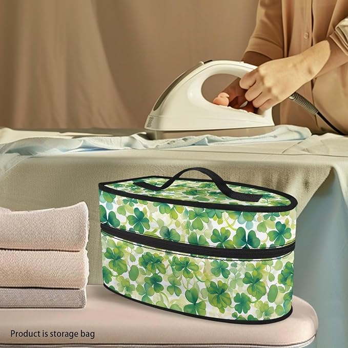 Green Shamrock Iron Tote Case for Travel Mini Steam Irons Dustproof Protective Carrying Bags Universal for Most Iron with Handle