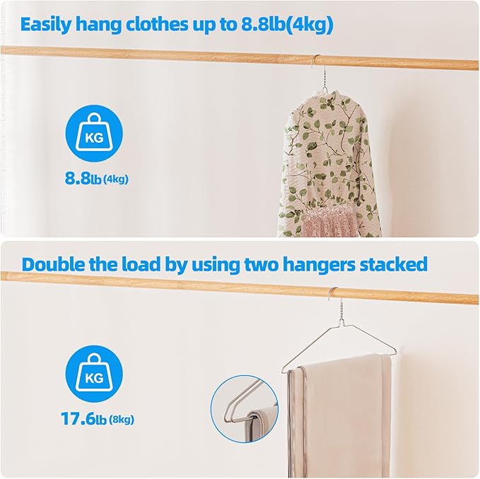 Metal Wire Hangers 100 Pack, 16inch Clothes Hangers in Bulk for Standard Size Shirts,Suits, Pants, Skirts, Coats, Ultra Thin Space Saving Non Slip Silver
