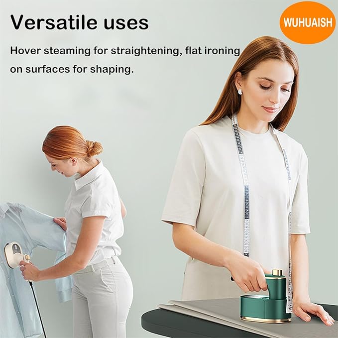 Portable steam iron, mini steam iron, 180° rotating handle, anti-scald base, fast heating, button control out of the mist, suitable for travel, home, dormitory and other scenes. (01 White)