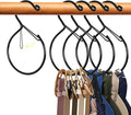 5 Pcs Belt Hanger Hat Organizer - Black Metal Belt Scarf Hat Tie Purse Storage Hangers Organizers Waterproof Non-Slip Easy Access Open Hook Space Saving Multi-Functional Hooks
