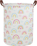 Rainbow Laundry Hamper Kids Hamper for Nursery Boy and Girl Baby Clothes Hamper Cute Girls Toys Storage Bin Organizer Soccer Room Decor for Home(Rainbow)