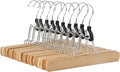 Amazon Basics Sturdy Wooden Pants Hangers - Natural, 10-Pack
