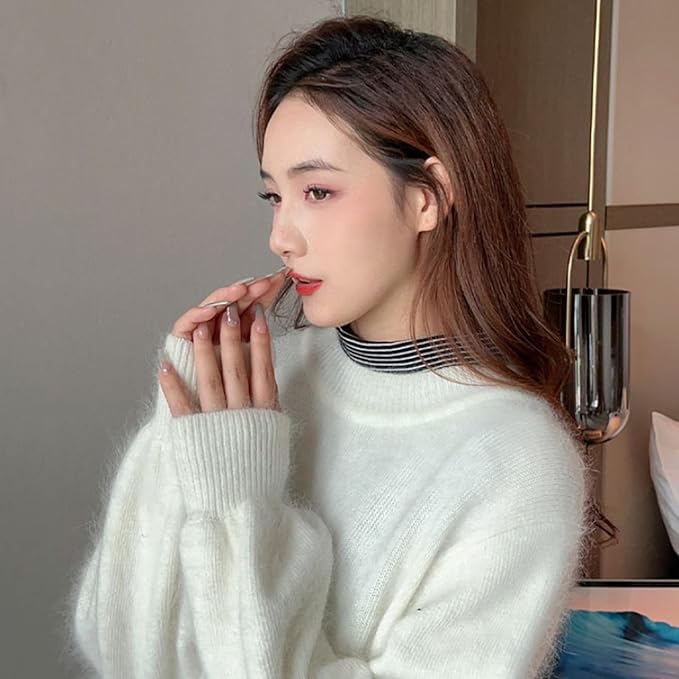 Fake Collar Detachable Turtleneck Dickey collar Half Blouse Pullover False Collars for Women Men in Sweater