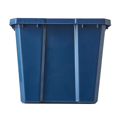 Gracious Living Medium Curbside Blue Box, Plastic 17 Gallon/64 Litre Home Trash Can Refuse and Recycling Bin Container with Built-in Handles (6 Pack)