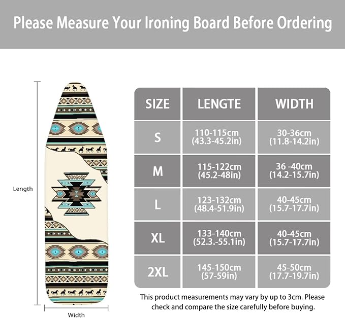Aztec Ironing Board Cover,Western Ironing Board Cover,Ironing Board Covers,Tribal Ironing Board Cover,Aztec Lozenge Pattern Large