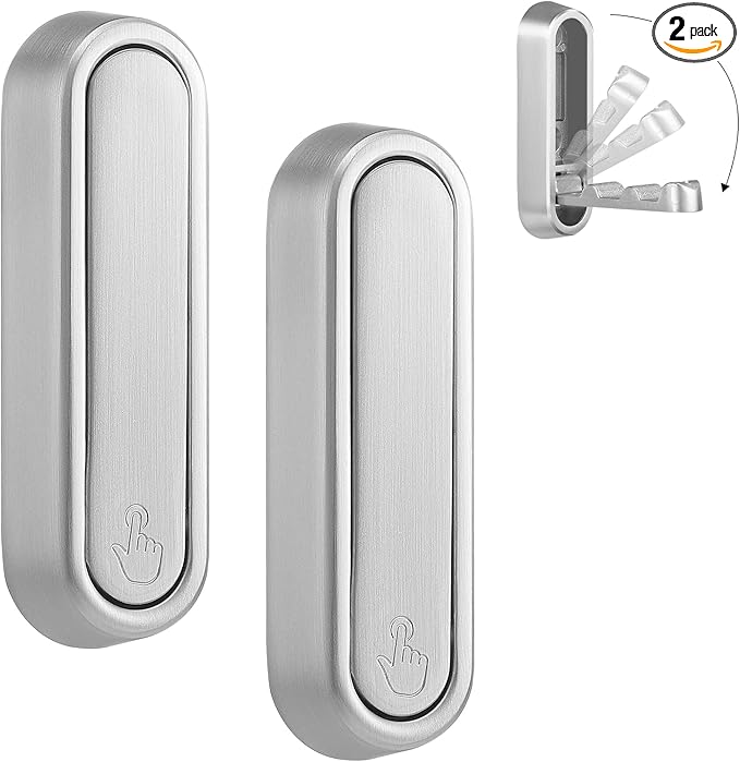 Folding Coat Hooks, 2 Pcs Foldable Silver Wall Hooks Heavy Duty Foldable Hook Bathroom Towel Hooks Robe Hooks Wall Mounted for Hanging Coat Towels Clothes Hat Bags Keys