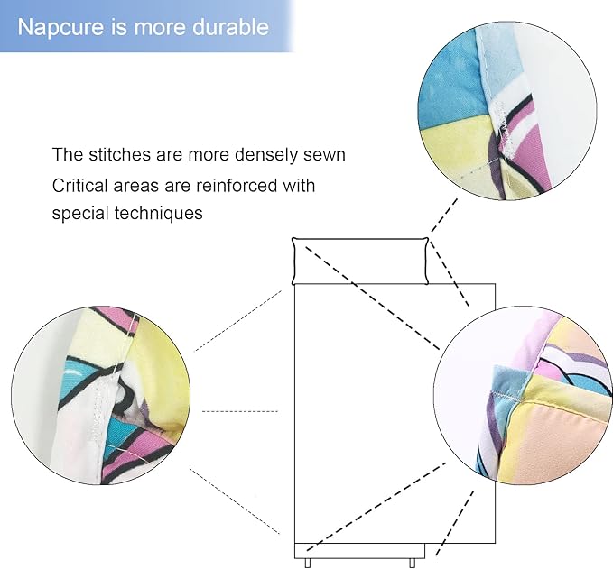 Toddler Nap Mat with Removable Pillow and Minky Blanket,Soft Rolled Napping Mats for Boys and Girls,Lightweight Daycare,Preschool,Travel Toddler Sleeping Slumber Bags-50×20”(Unicorn)