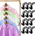 50 Pcs Clothes Hanger Connector Hooks,Plastic Cascading Hanger Hooks Extender Clips Connection Hooks,Space Saving Wardrobe Clothing Outfit Hangers Hooks for Organizer Closet Cabinet, Black