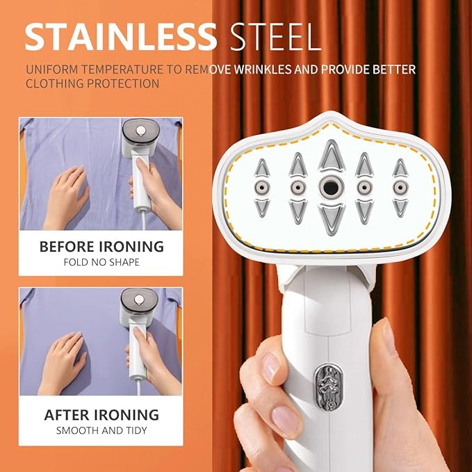 1000w Travel Garment Steamer for Clothes: Foldable Portable Handheld Clothing Mini Steamers Travel Size Hand held Electric Small steam Iron Travel Dorm Essentials