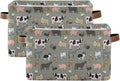Farm Animals Pattern Rectangle Storage Bin, 15 x 11 x 9.5 in, Collapsible Organizer Storage Basket for Home Décor，2PACK