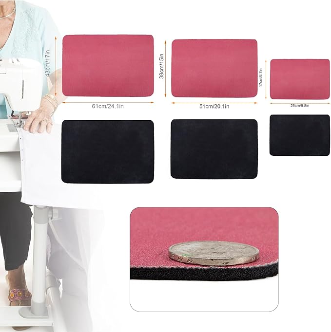 Sewing Machine Foot Pedal Mat-No Slip,Waterproof Foot Pedal Pads Keeps Pedal in Place,Cool Gifts for Quilters,Sewing Quilting Supplies,Sewing Machine and Sergers Accessories.Red 7'' X 10''