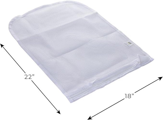 PRO MART INDUSTRIES Sweater Wash Bag With Zipper Closure White Mesh Polyester