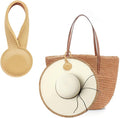 Travel Clip for Bags, Strong Leather Holder with Secure Closure, Lightweight Hook for Purses, Backpacks, Tote Bags, Luggage, Beach Accessories, and Vacation Essentials (1-Pack) Beige ﻿