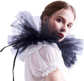 BLESSUME Victorian Retro Mesh Neck Ruff Ruffle Collar Layered Clown Neck Collar