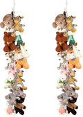 Hotop 2 Pcs Stuffed Animals Storage Chain Hanging Stuffed Animal Organizer with 40 Plastic Clips 79 Inch Plush Toys Holder with Hooks for Wall Bedroom Hanging Hat Socks Holiday Card (White)