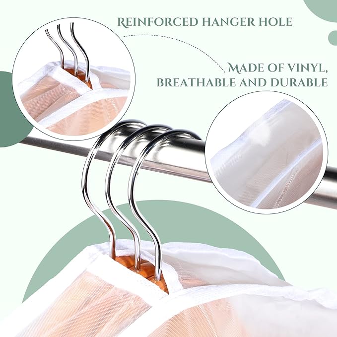 Chumia 50 Pieces Clear Shoulder Cover for Clothes Closet Bulk, Plastic Hanger Covers for Hanging Clothes Shoulder Garment Dust Cover Protectors for Men Women Suit Coats Jackets Dress(24'' X 12")