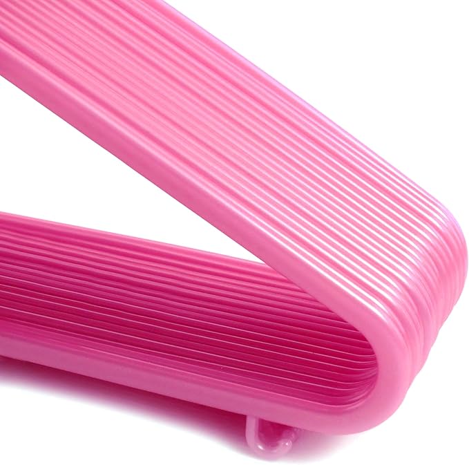 HANGERWORLD 18 Pink 11.4inch Kids Baby Infant Toddler Plastic Pant Bar Garment Clothes Coat Hangers