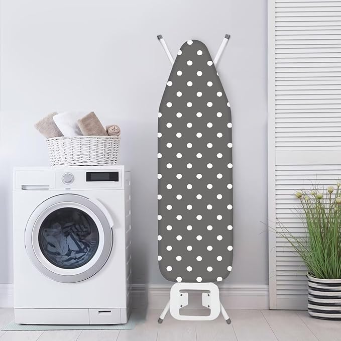 SEANATIVE Grey Polka Dot Ironing Board Cover and Pad Soft Stretchy Iron Pad Covers Home Decorative Ironing Board Replacement Covers