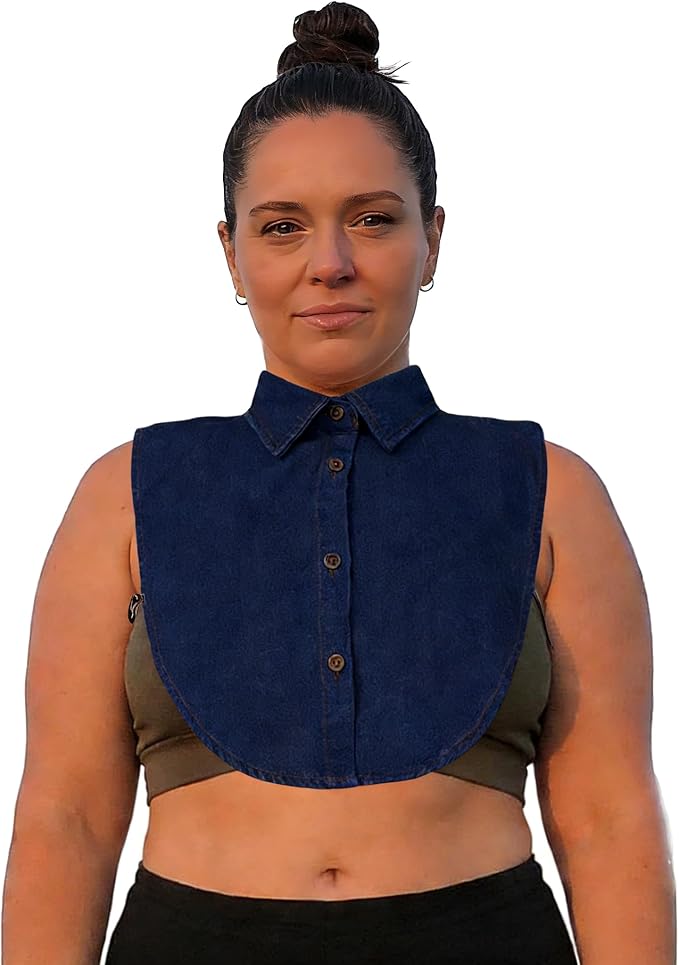 Denim Detachable Collar Faux Dickey Half Shirt Blouse False Decorative Choker