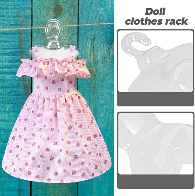 500 Pcs Transparent Coat Hanger Doll Clothes Rack Doll Skirt Mannequin Hanger Doll Garment Mannequin Hanger Mini Accessories Doll Dress Stands Form Doll Hanger Pet Clothing Plastic