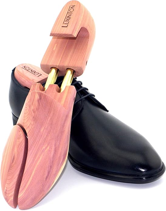 Cedar Shoe Tree Boot Keeper for Men Luka Adjustable Shoetree Twin Tube Wood Shoe Shape