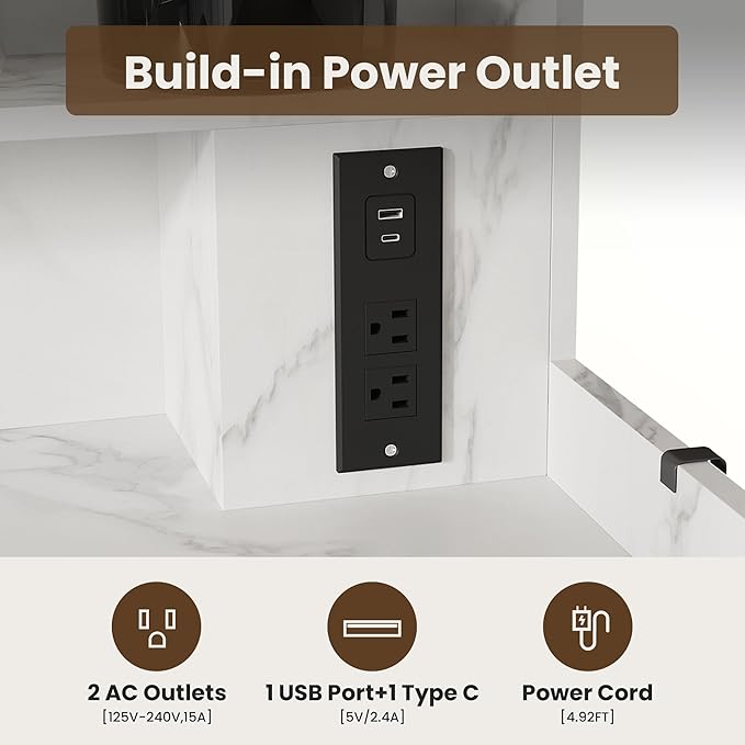 Upgraded 2-Tier Washer and Dryer Countertop with Power Outlet,54" W x 27.6" D Large Laundry Countertop for Fold Clothes, Laundry Topper with Non-Slip Pads & Metal Hooks and Storage Basket