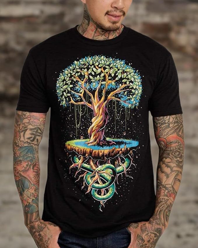 INTO THE AM Graphic Tees for Men S - 4XL Premium Short Sleeve Colorful T-Shirts Trippy Space Designs