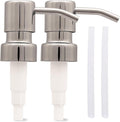 Stainless Steel Soap and Lotion Dispenser Pumps, Replacement for Your Bottles (Chrome, 2 Pack)