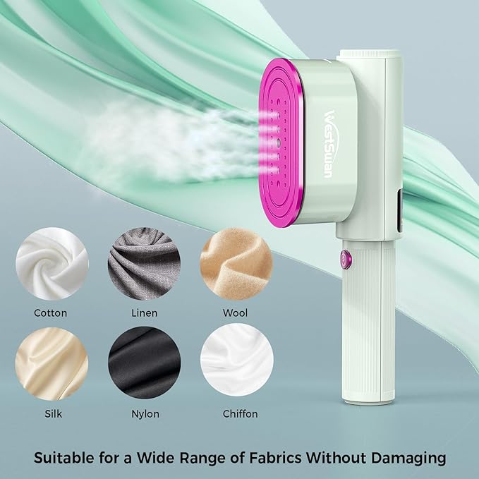 Travel Steamer For Clothes, Portable Garment Steamer with Rotatable Ironing Surface, 2 In 1 Iron ＆ Steam, Keep Your Clothes Wrinkle-free On The Go, Compact Clothes Steamer for Home and Travel