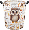 Owl Laundry Basket,Personalized Laundry Hamper for Boys Girls,Custom Laundry Basket With Name, Customized Dirty Clothes Hamper for Bathroom Bedrooms,M-19.5"X 15.7"
