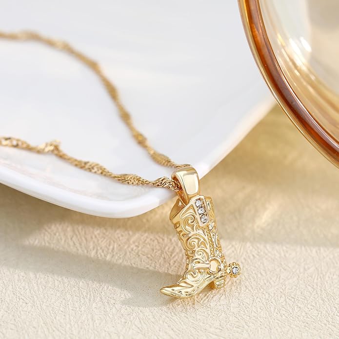 Chunky Gold Necklace for Women Gold Evil Eye Cowboy Pendant Necklace Dainty Paperclip Chain Vintage Luck Amulet Choker Necklaces Celestial Jewelry Gift