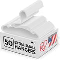 IRIS USA Extra Small Hangers 50 Pack, 11.87" W x 6.75" H, Clothes Hangers with Shoulder Grooves, S- Shaped Design, for Shirt Dress, Durable Flexible, Space Saving Laundry Room Closet Organizer, White