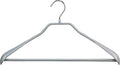 Mawa by Reston Lloyd BodyForm Series Non-Slip Space-Saving Clothes Hanger with Bar For Pants, 16 1/2", Style 42/LS, Set of 2, Silver