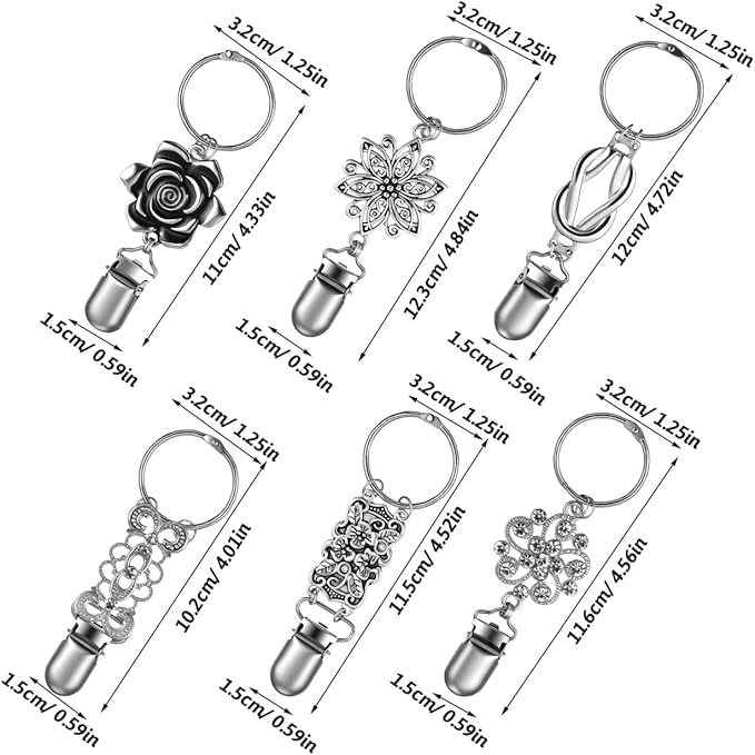 6Pcs Hat Clips for Travel, Metal Vintage Backpack Clips for Hanging, Beach Vacation Cruise Essentials Accessory for Travel Handbag Backpack Luggage Shawl