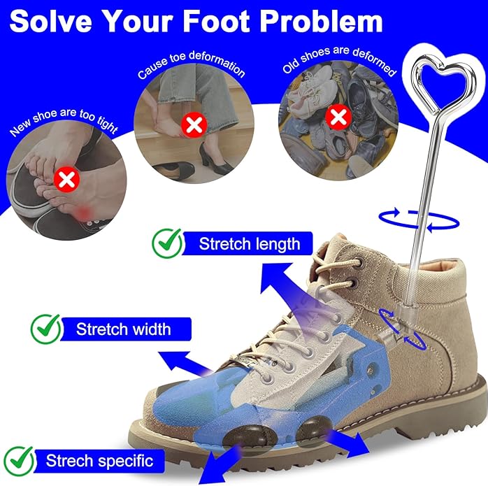 Boot Stretchers for Cowboy Boots Shoe Stretcher for Wide Feet Men Shoe Trees Adjustable Length & Width for Men Women
