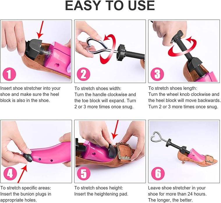 cyrico Shoe Stretcher Women 4-way Shoe Expander Widener Shoe Tree Shape for Wide Feet