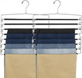 USTECH Arm Pants Hanger-8 Tier, Multi Tier Swing Hanger with Foam Padding & Removable Arm, Storage Organizer, Pack of 2, Foldable