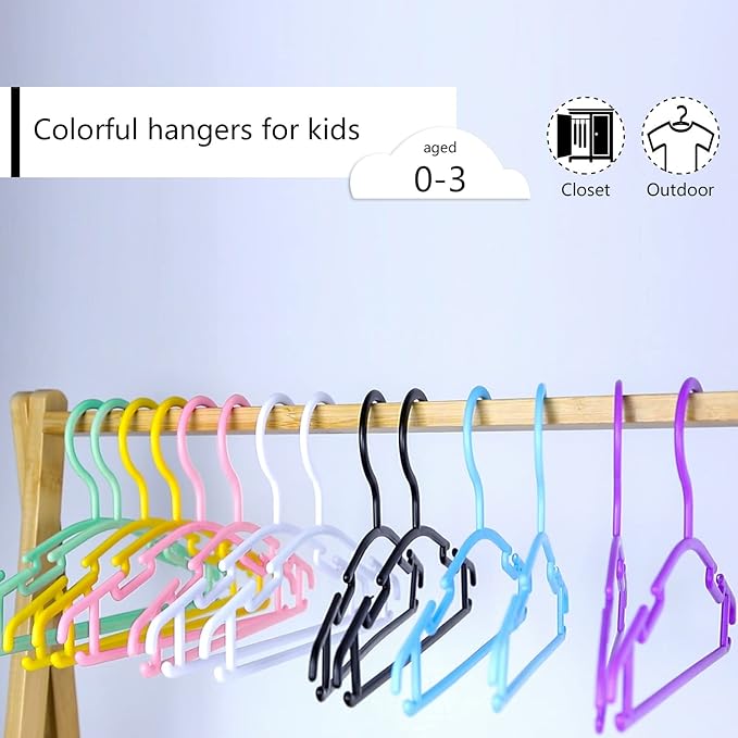 GoodtoU Kids Hangers Clothing Kids Plastic Hanger Bulk 60 Pack Toddler Clothes Hangers Infant Toddler Hanger for Closet